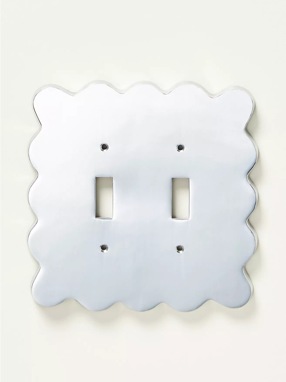 NIB Anthropologie Wiggle Double Toggle Light Switch Cover - Matte Silver